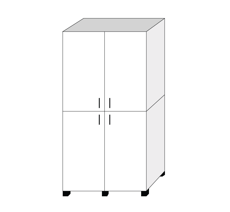 4ft x 90in x 23in Stackable Cabinet