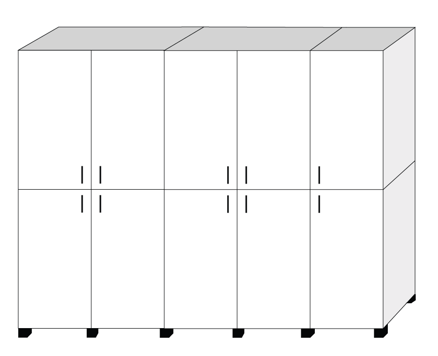 10ft x 90in x 23in Stackable Cabinet