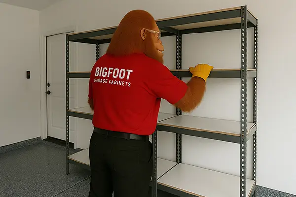 Bigfoot installing garage cabinets w