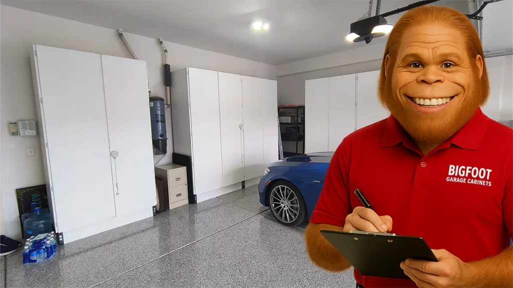 Bigfoot original garage cabinets background w