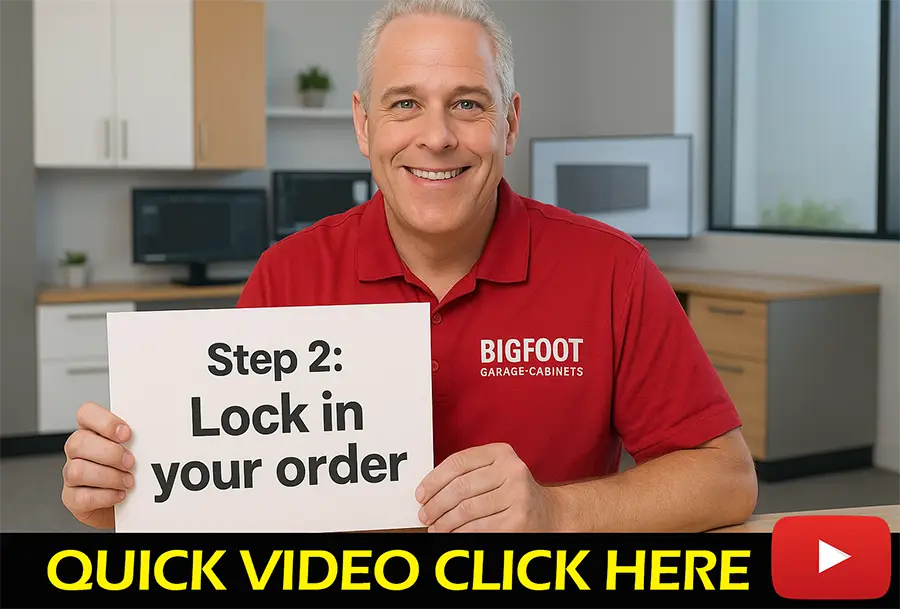 lock in your order for garage cabinets