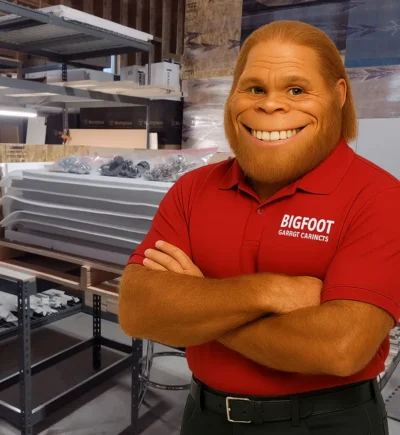Bigfoot packing your order of garage cabinets