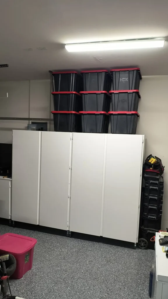 garage cabinets with storage on top
