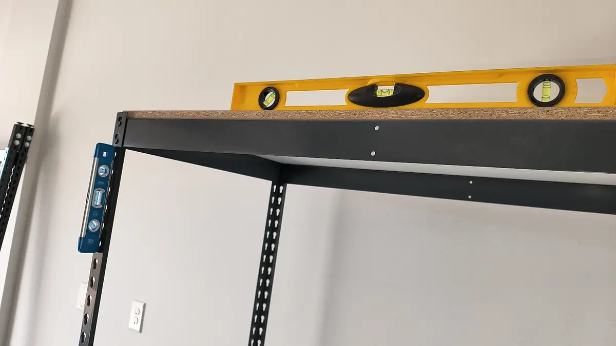 leveling garage cabinets