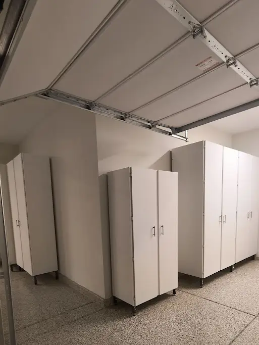 white bigfoot garage cabinets